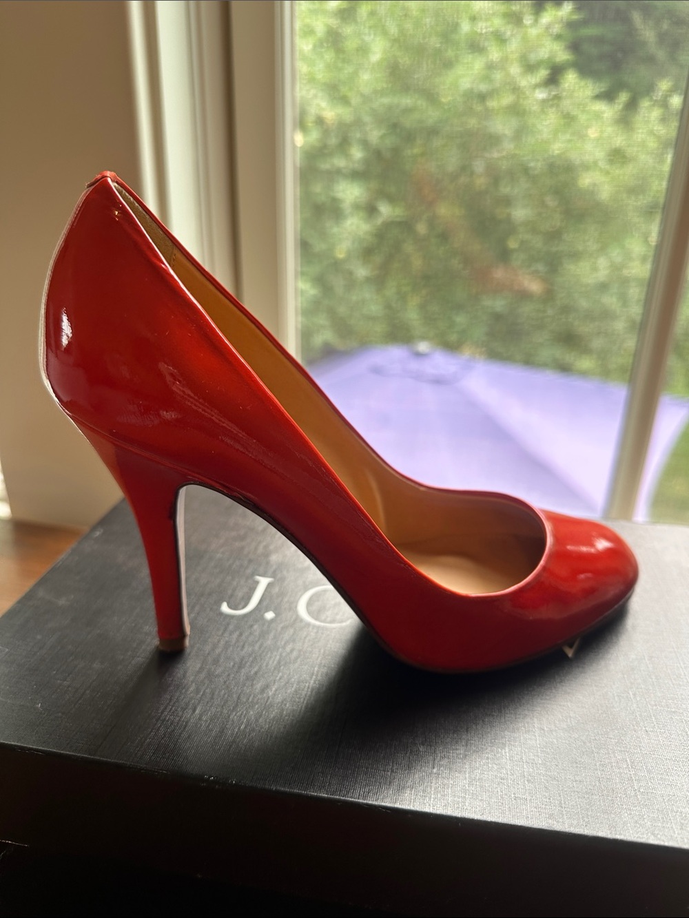 J. Crew Red Patent Leather High-Heel Pumps